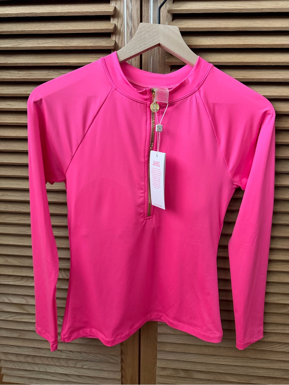 Lilly Pulitzer Hot Pink Long-Sleeve Zip Front Rash Guard